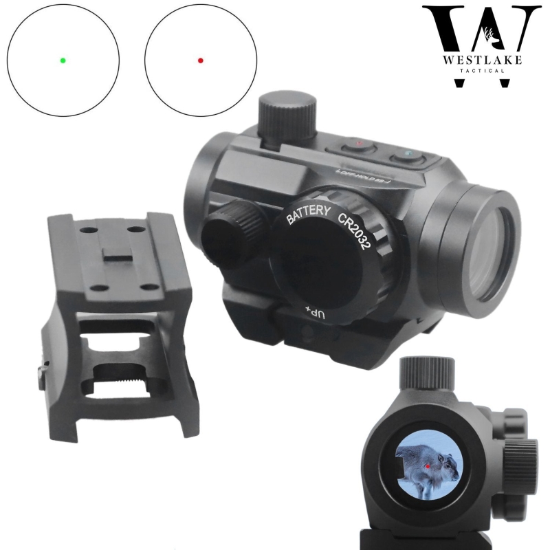 Tactical Reflex Red Green Dot Sight Scope with Dual Rail Mounts Black