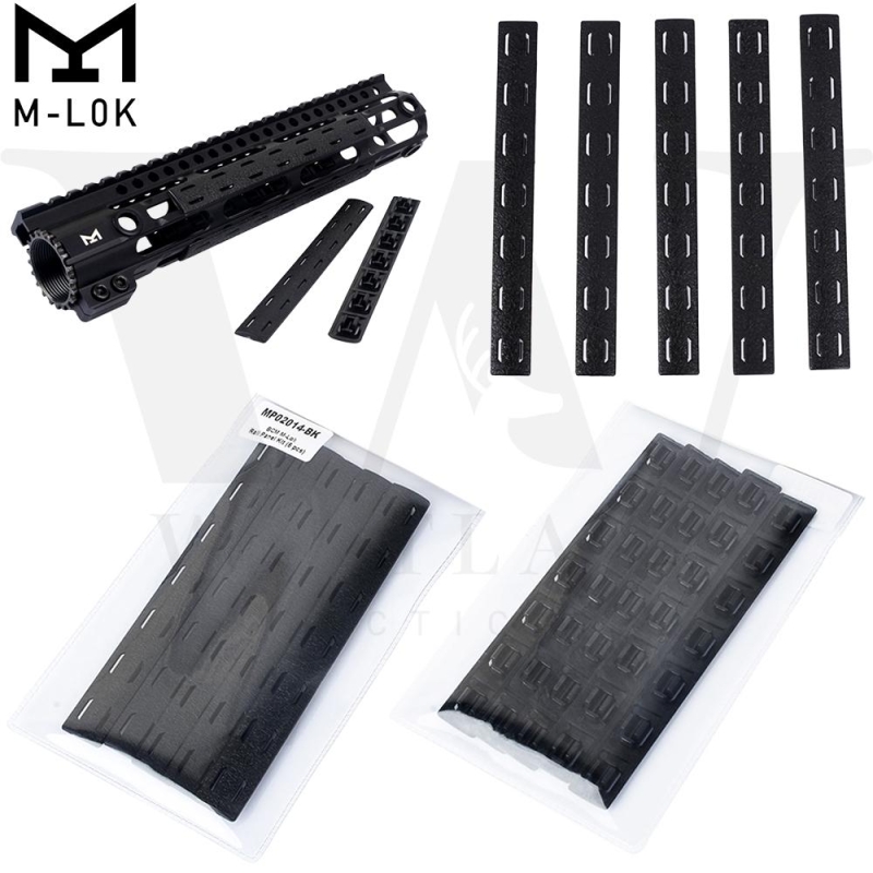 5.5" M-LOK Rail Panel Cover Handguard Slot Covers Snap-in 5 PCS Pack Black / Tan