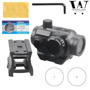 Tactical Reflex Red Green Dot Sight Scope with Dual Rail Mounts Black