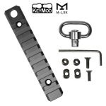 3 5 8 10-Slot KeyMod M-LOK Picatinny Rail Section & Push Button QD Sling Swivel
