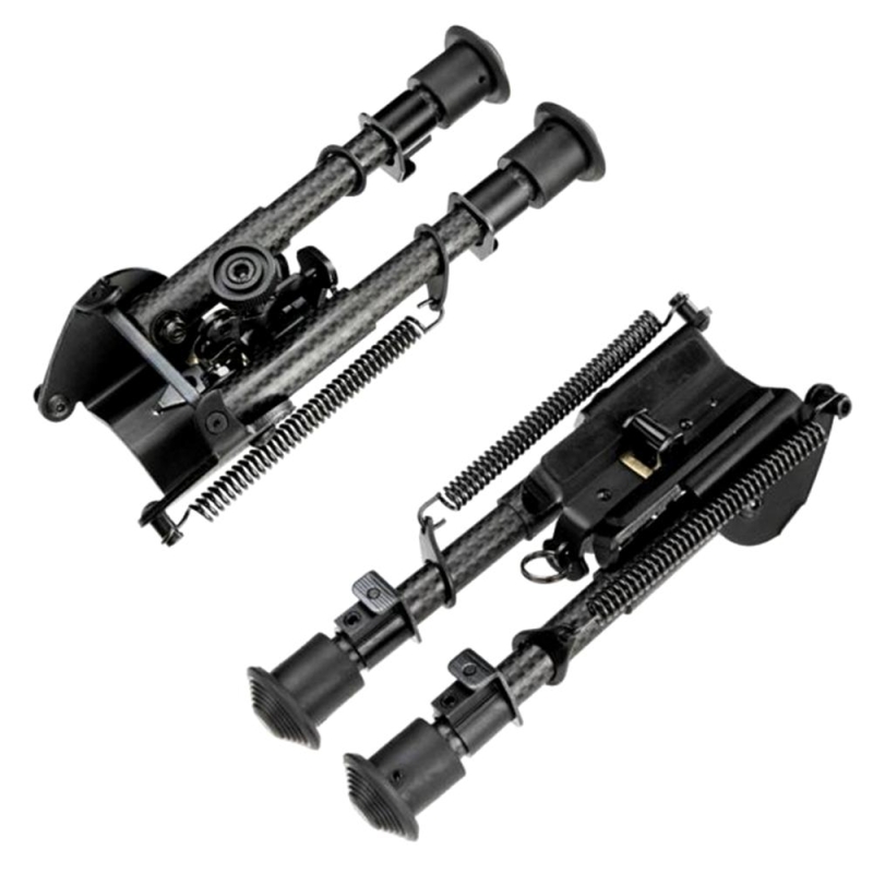 6" to 9" Carbon Fiber Adjustable Spring Return Hunting Rifle Bipod