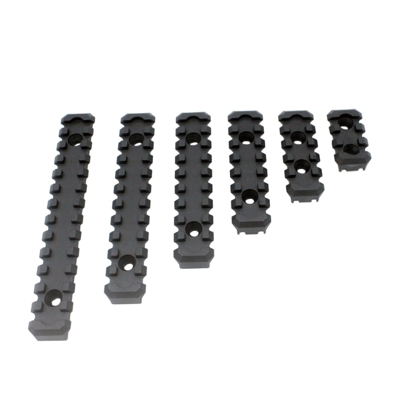 6 PCS M-LOK Polymer Picatinny Weaver Rail Section 3 5 7 9 11 13 Slot Rail Set | West Lake Tactical