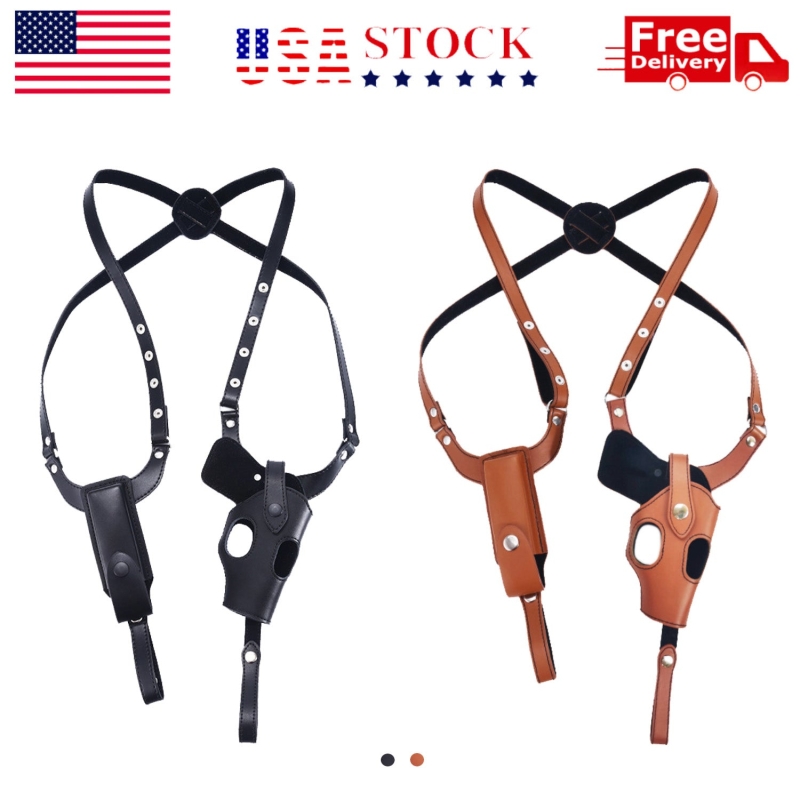 Tactical Gun Holster Shoulder Leather Pistol and Mag Concealed Vest 2 Color | West Lake Tactical