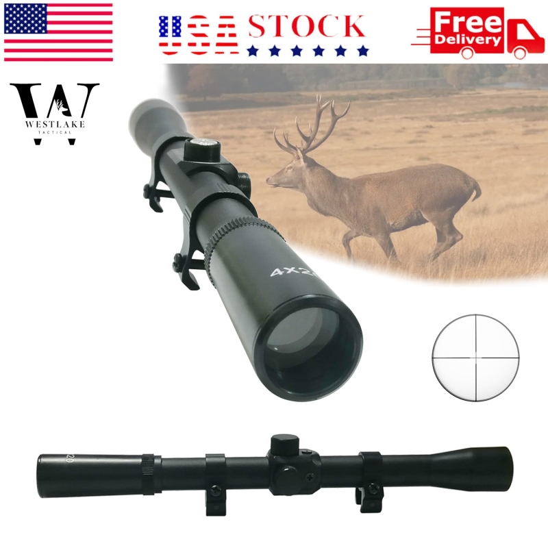 4X20 Scope w/ Ring Mounts Rapid Range Hunting Tactical Rifle Air Gun Crossbow | West Lake Tactical