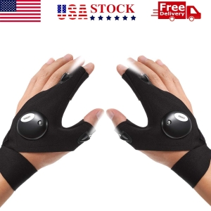 1 Pair LED Flashlight Gloves for Outdoor Fishing Camping Hiking Gloves Men Women - West Lake Tactical