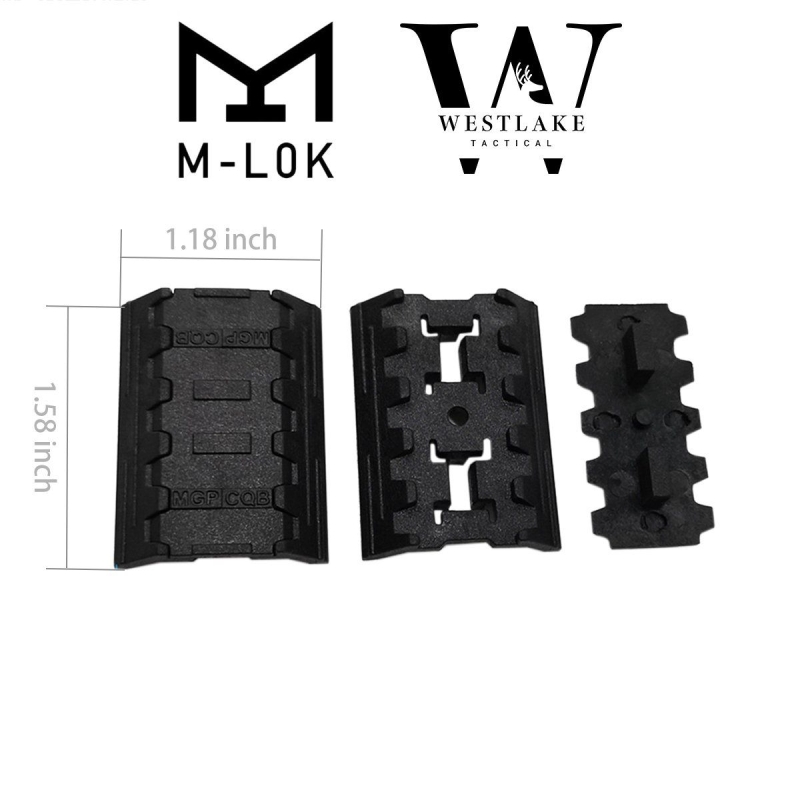 10 PCS M-Lok Rail Cover SNAP-IN Panels for MLOK Handguard Black / Tan
