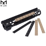 5.5" M-LOK Rail Panel Cover Handguard Slot Covers Snap-in 5 PCS Pack Tan