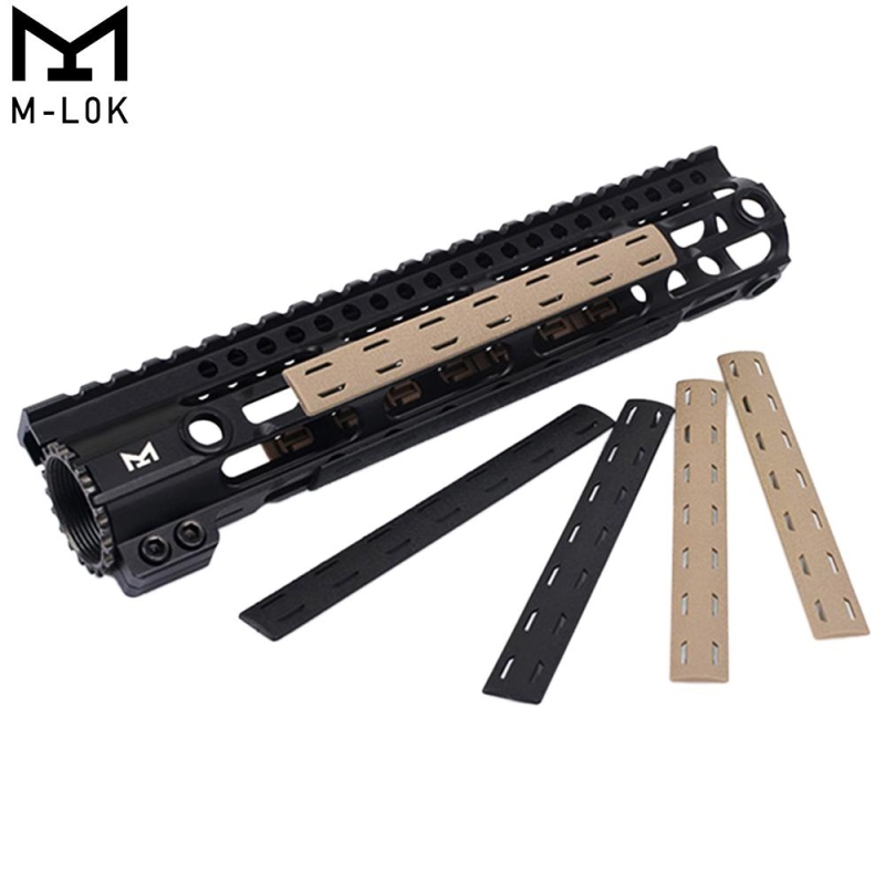 5.5" M-LOK Rail Panel Cover Handguard Slot Covers Snap-in 5 PCS Pack Tan