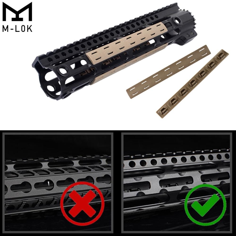 5.5" M-LOK Rail Panel Cover Handguard Slot Covers Snap-in 5 PCS Pack Tan
