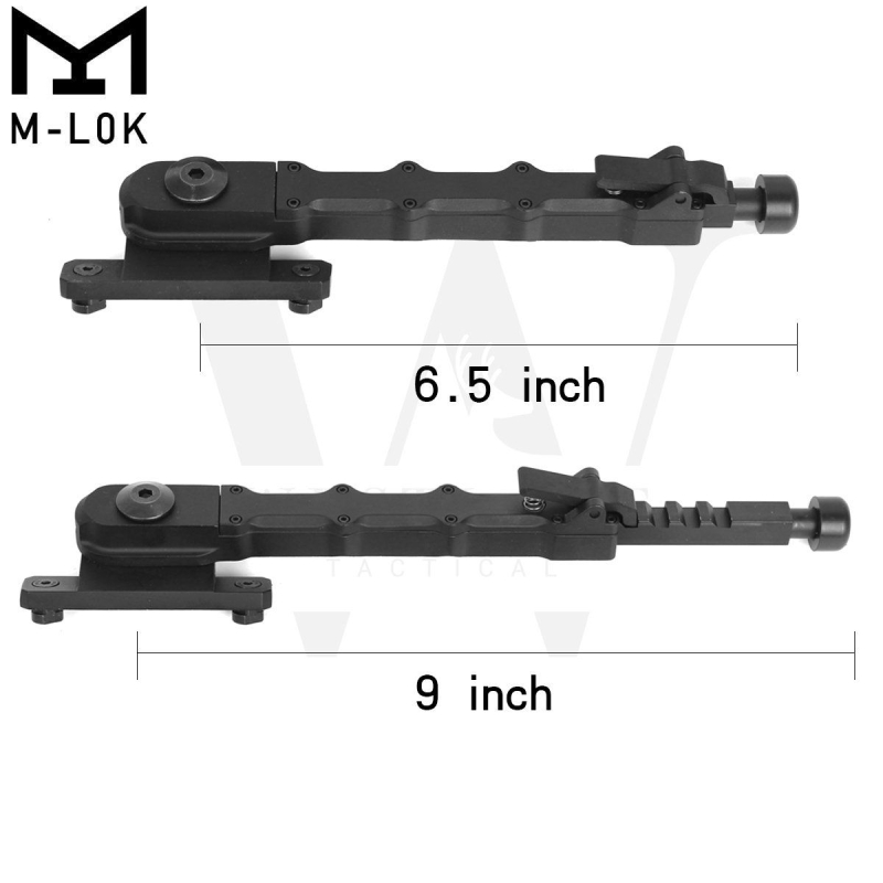M-LOK 7.5" - 9" Rifle Bipod Lightweight Adjustable for Gun Hunting Matte Black
