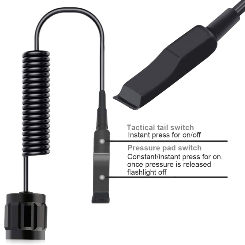 1200 Lumen Tactical Flashlight Rechargeable with M-Lok Rail Mount Remote Switch