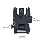 Foldable Iron Sights Flip-up Front and Rear Sight Fiber Optics Dual Aiming Mode | West Lake Tactical