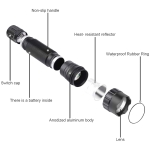 1200 Lumen Tactical Flashlight Rechargeable with M-Lok Rail Mount Remote Switch
