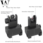 Fiber Optics Tactical 223 556 Flip Up Rapid Transition Front and Rear Iron Sight