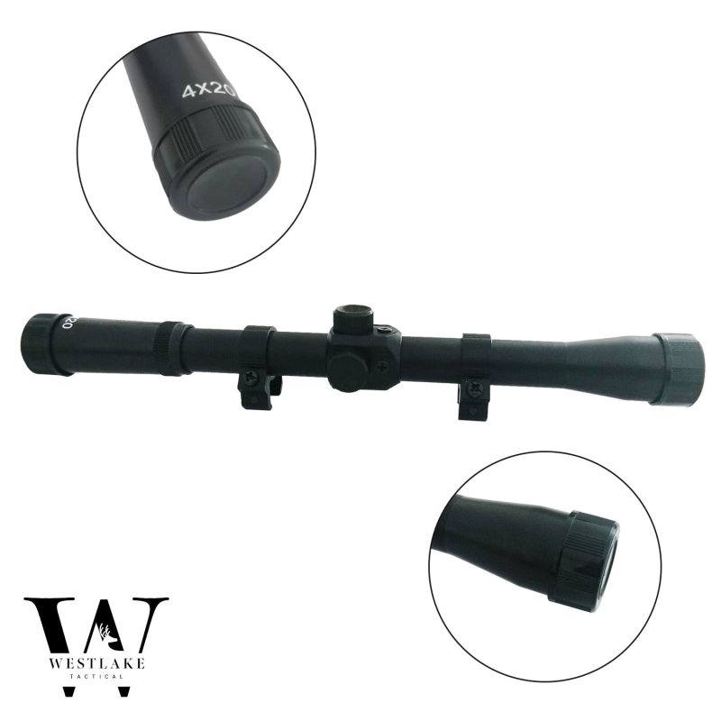 4X20 Scope w/ Ring Mounts Rapid Range Hunting Tactical Rifle Air Gun Crossbow | West Lake Tactical