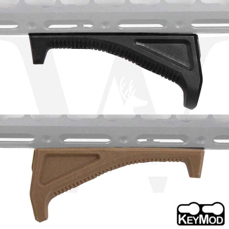 4_b638240c-3bef-4fe5-910d-a16f22938fe4 Tactical KeyMod Angled Forward Foregrip Fore Grip Forend Hand Stop Black / Tan