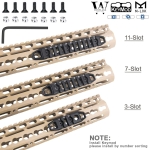 Hollow M-LOK / KeyMod Rail Section 3 7 11 Slot Picatinny Accessory Rail Sections