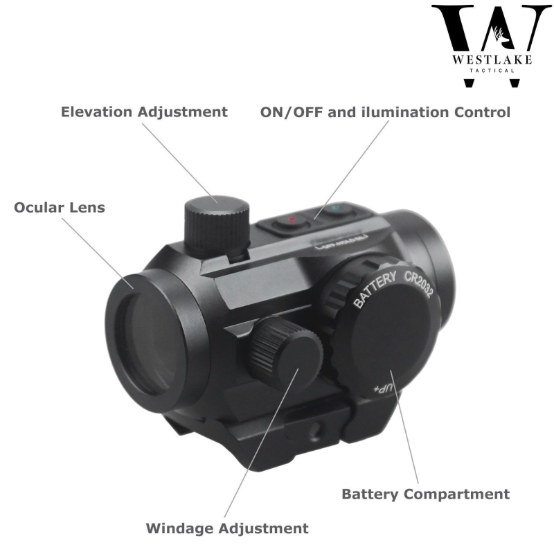 Tactical Reflex Red Green Dot Sight Scope with Dual Rail Mounts Black