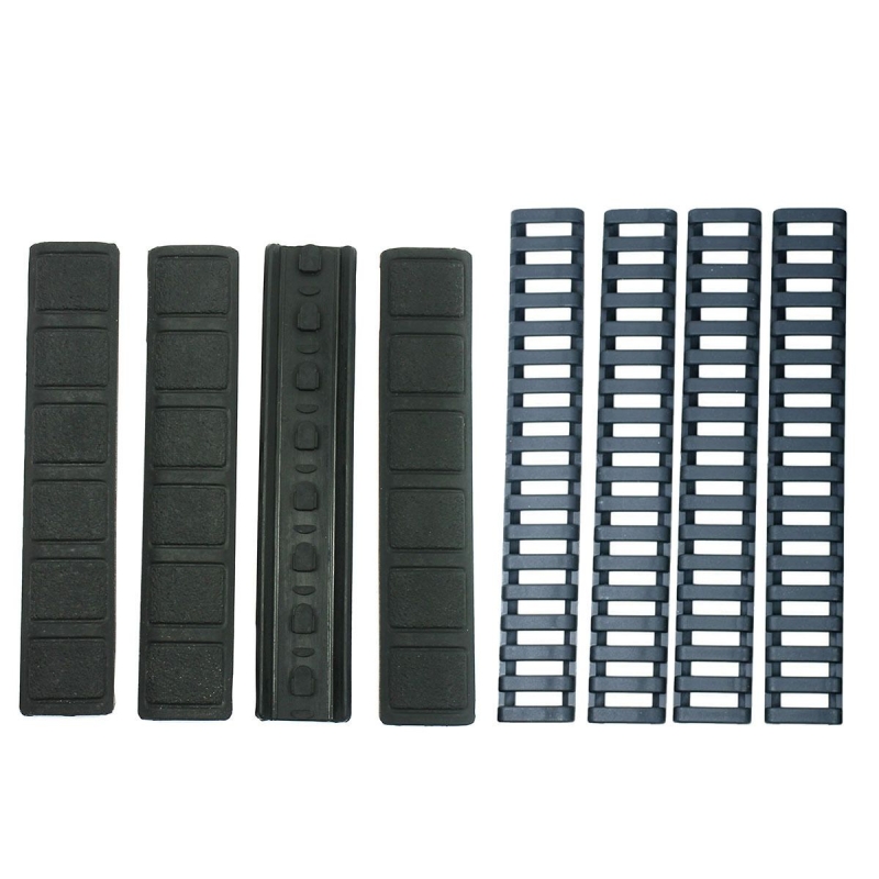 57_00d8e25d-8765-477d-8860-e9d01f3774af 8 Pack Rubber Panel Covers + Ladder Rail Cover for Keymod Handguard - Black