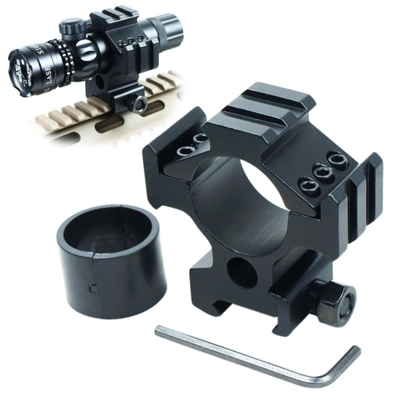 57_04ee082a-cc3a-4d73-b7ff-c521ab29c785 Heavy Duty Scope Ring Picatinny Weaver Rail Laser Torch Mount with 30mm Reducer