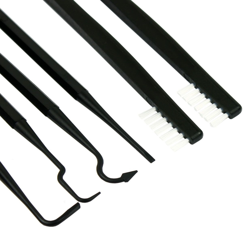 6 PCS Set Gun Rifle Pistol Cleaning Picks + Nylon Brushes - Non-Scratching