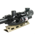 6-24X50 Tactical Rifle Scope R/G Mil-dot with PEPR Mount +Sunshade+Laser Sight