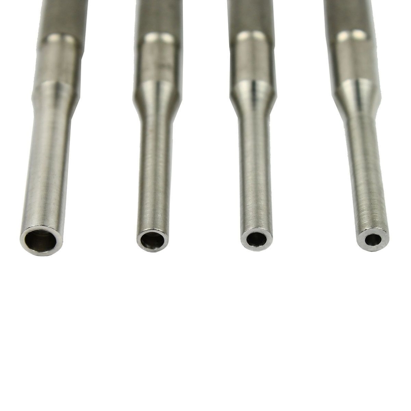 4 Pcs Hollow End Roll Pin Tool Starter Punch Set Stainless Steel 4.0mm 5.3mm