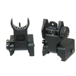 Premium Mil Spec Flip up Front Rear Iron Sight Set Fits Picatinny Rails Flattop