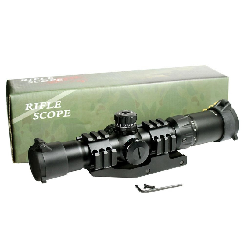 1.5-4X30 Tactical Rifle Scope with RGB illuminated Horseshoe Reticle-PEPR Mount - West Lake Tactical