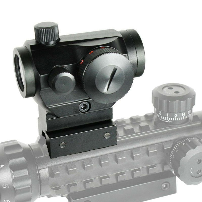 Tactical Reflex Red Green Dot Sight Scope - Dual High - Low Profile Rail Mounts
