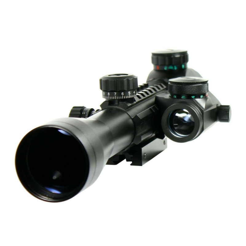 3-9X40 Tactical Rifle Scope with Holographic Red / Green Dot Sight / Rail Riser