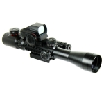 3-9X40 Tactical Rifle Scope + Red Green 4 Reticle Holographic Sight & Red Laser