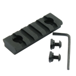 M-Lok 5 Slot Picatinny/Weaver Rail Handguard Section Aluminum 2.5" - Black
