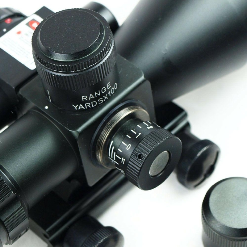 2.5-10X40 Tactical Rifle Scope with Red Laser & Mini Reflex 3 MOA Red Dot Sight