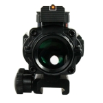 4X32 Prismatic Rifle Scope with Fiber Optic Sight Tri-illuminated BDC Recticle