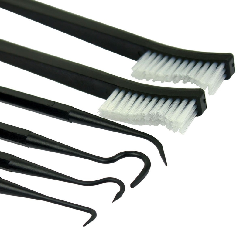 6 PCS Set Gun Rifle Pistol Cleaning Picks + Nylon Brushes - Non-Scratching