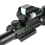 3-9X40 Tactical Rifle Scope Mil-dot with Holographic 4 Reticle Sight & Red Lase