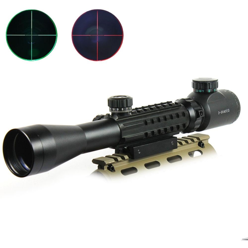 3-9X40 Tactical Rifle Scope Mil-dot with Holographic 4 Reticle Sight & Red Lase