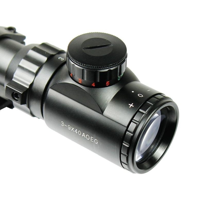 3-9x40 AOEG Hunting Rifle Scope Red Green Dual illuminated Optical Gun Scope