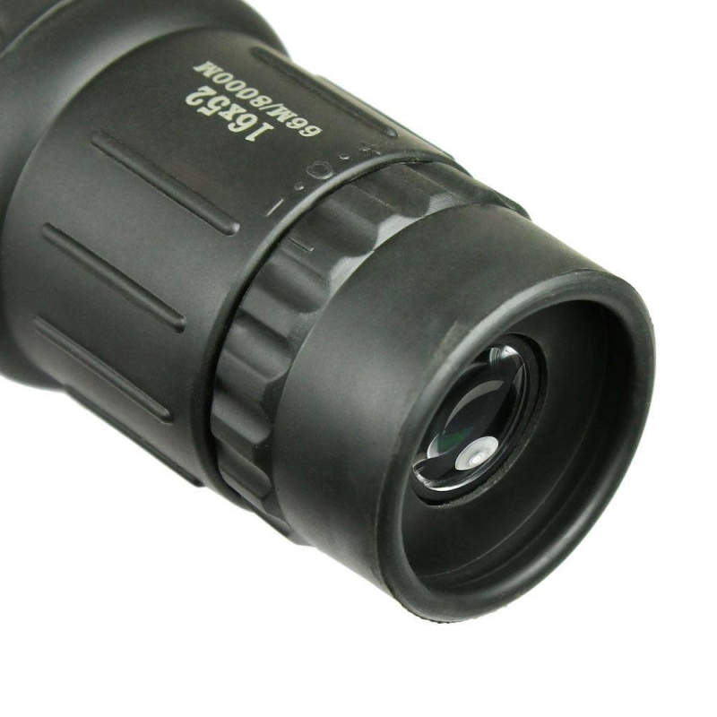 16X52 Monocular Zoom Dual Focus Rubber Armored Telescope for Hunting / Camping