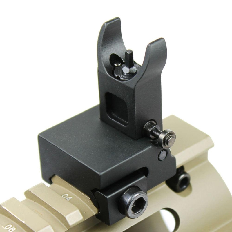 Premium Mil Spec Flip up Front Rear Iron Sight Set Fits Picatinny Rails Flattop