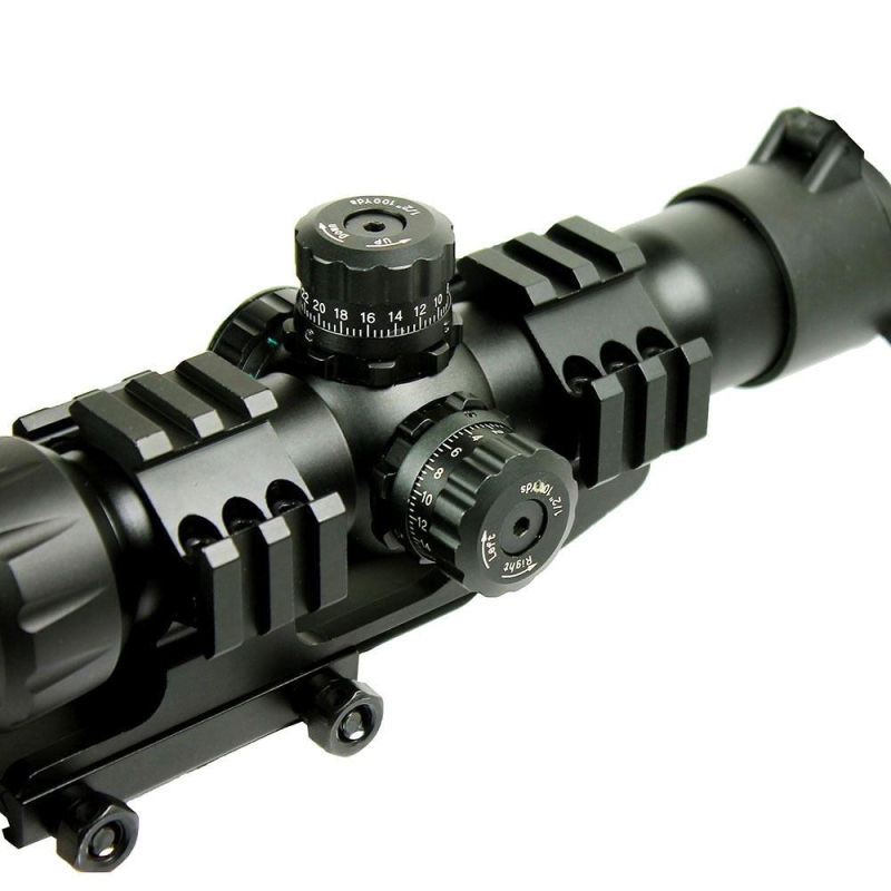 1.5-4X30 Tactical Rifle Scope with RGB illuminated Horseshoe Reticle-PEPR Mount - West Lake Tactical