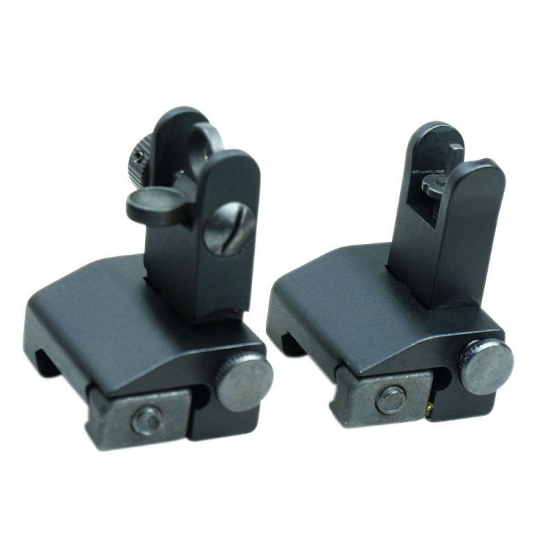 Tactical 223 556 Micro Flip Up Rapid Transition Front and Rear Iron Sight Set