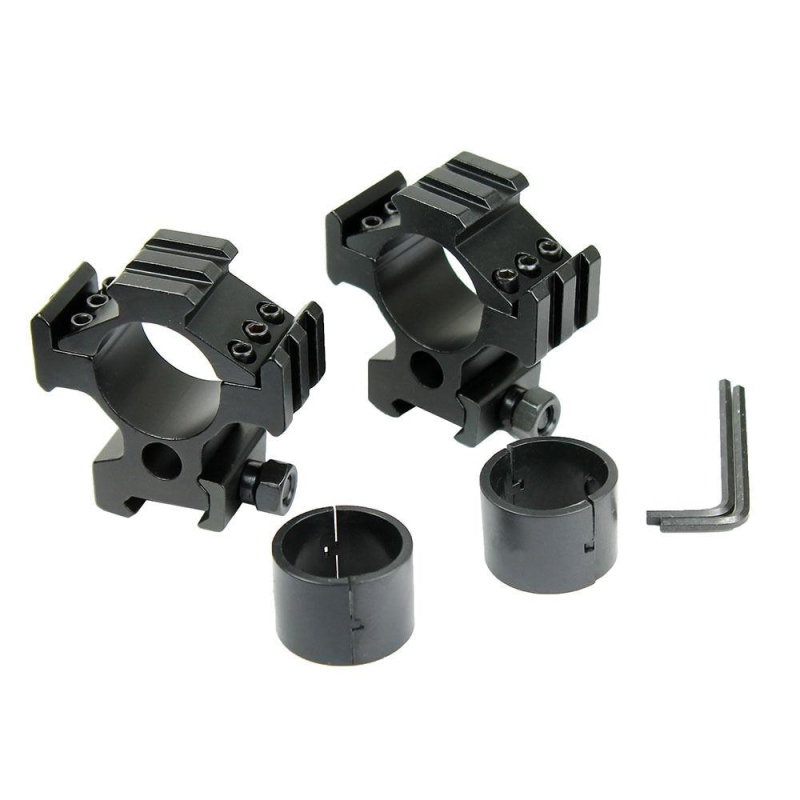 57_570f6420-7aca-4a3e-b6f6-f6d128c996e6 Set of 2 Laser - Light / Scope Ring Mount - Tri-rail & 30mm + 1" Reducer Insert