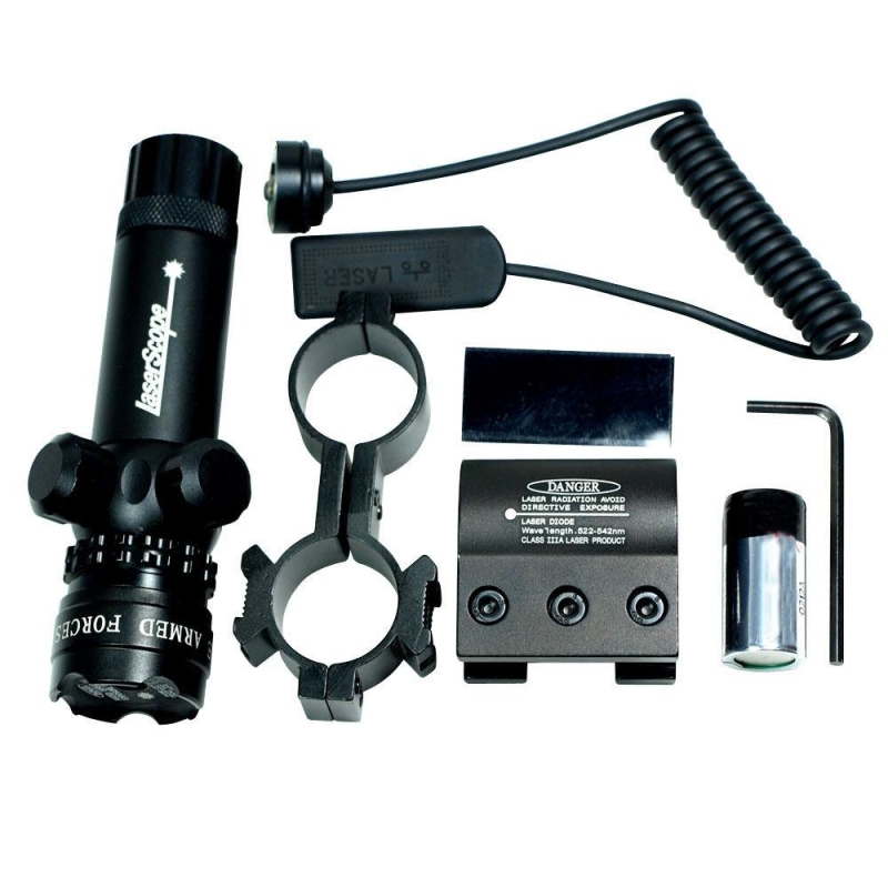High Power Tactical Green Laser Sight Rifle Dot Scope - Rail and Barrel Mounts