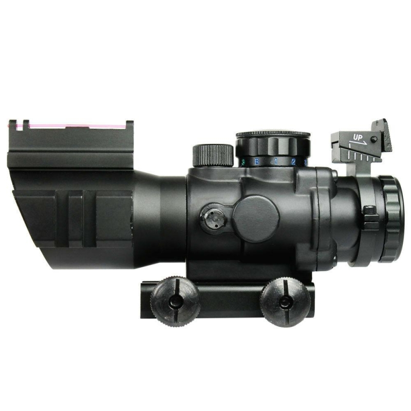 4X32 Tactical Rifle Scope - Tri-Illuminated Chevron Recticle Fiber Optic Sight - West Lake Tactical