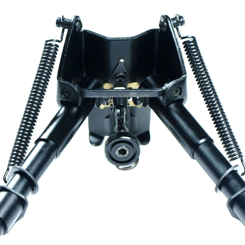 6" to 9" Adjustable Spring Return Sniper Hunting Rifle Bipod with Rail Adapter