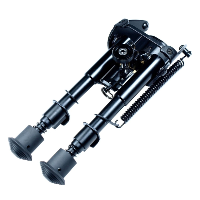 6" to 9" Adjustable Spring Return Sniper Hunting Rifle Bipod with Rail Adapter