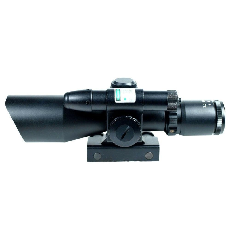 2.5-10x40 Tactical Rifle Scope Green Laser Dual illuminated Mil-dot Rail Mount