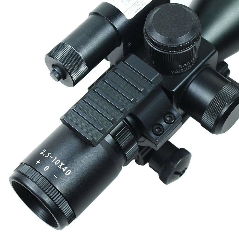 2.5-10X40 Tactical Rifle Scope with Green Laser-Mini Reflex 3 MOA Red Dot Sight - West Lake Tactical